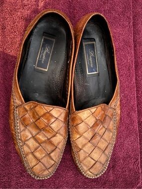 Bragano Cole Haan vintage woven brown leather loafers size 13